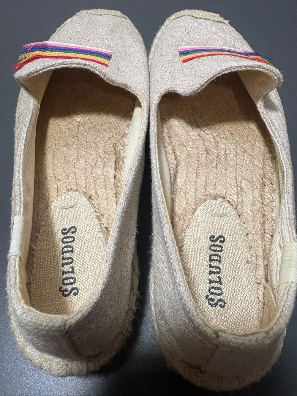 SALUDOS Rainbow Pride Sand Smocking Slippers Espadrilles